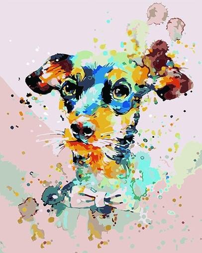 

Cute Colorful Dog – Paint By Numbers - 40*50CM, 501 Original