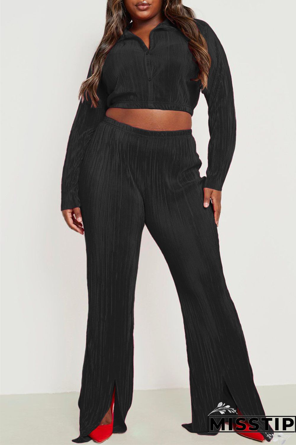 Green Yellow Casual Solid Patchwork Turndown Collar Long Sleeve Two Pieces