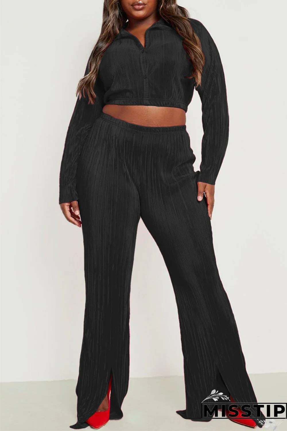 Green Yellow Casual Solid Patchwork Turndown Collar Long Sleeve Two Pieces