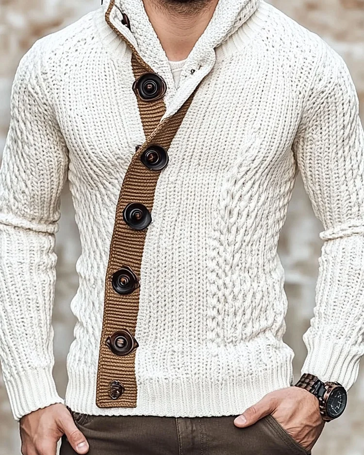 Men's Button long sleeve knitted sweater
