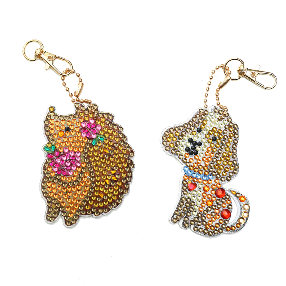 

2pcs Dog Hedgehog - 5D DIY Craft Keychain, 501 Original