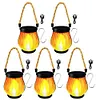 Solar Lanterns Lights with Dual Charging Modes of Solar & Type-C Flickering Flame Garden Light for Garden Yard Patio Decorative