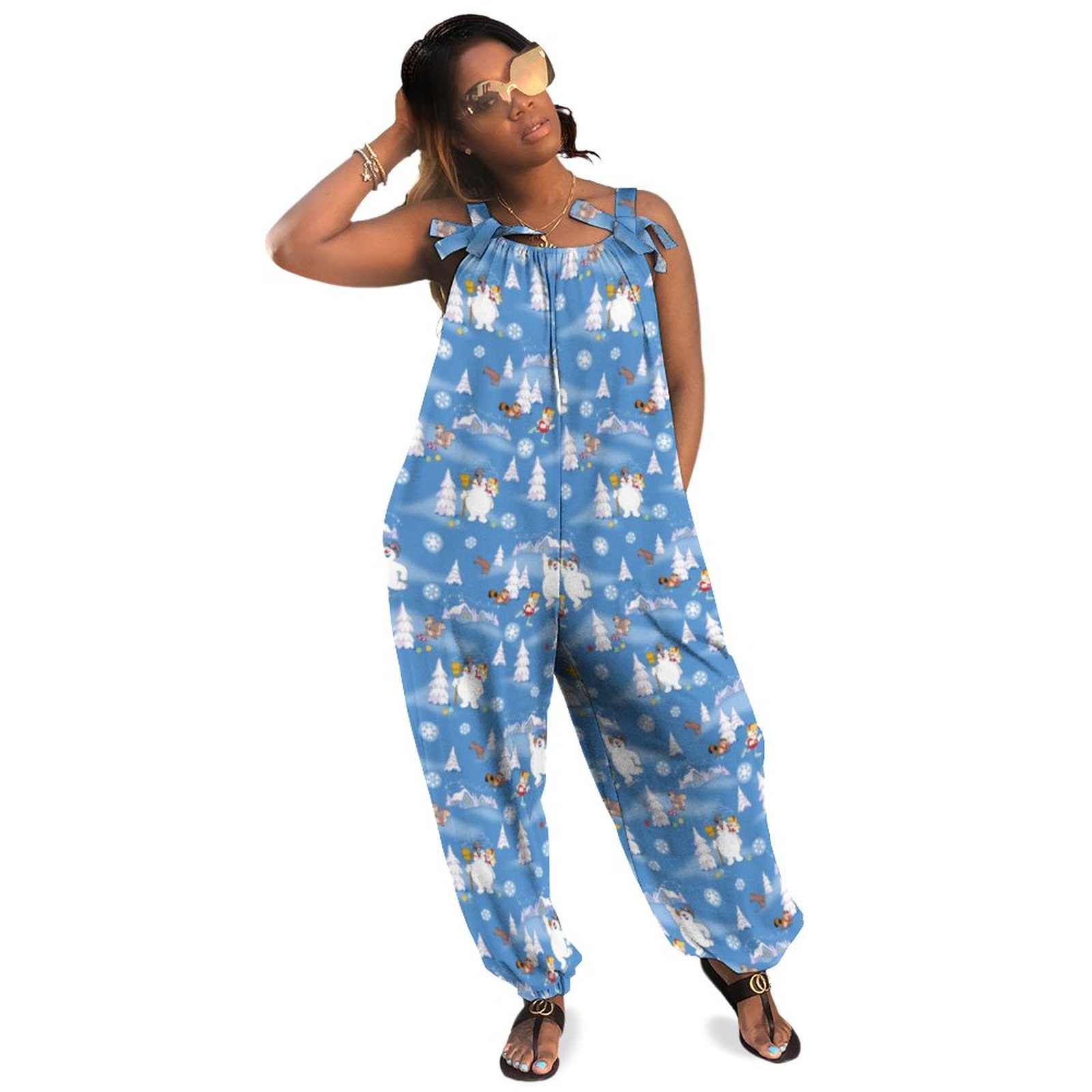 Frosty The Snowman Frosty Karen Winter Fun Boho Vintage Loose Overall Corset Jumpsuit Without Top