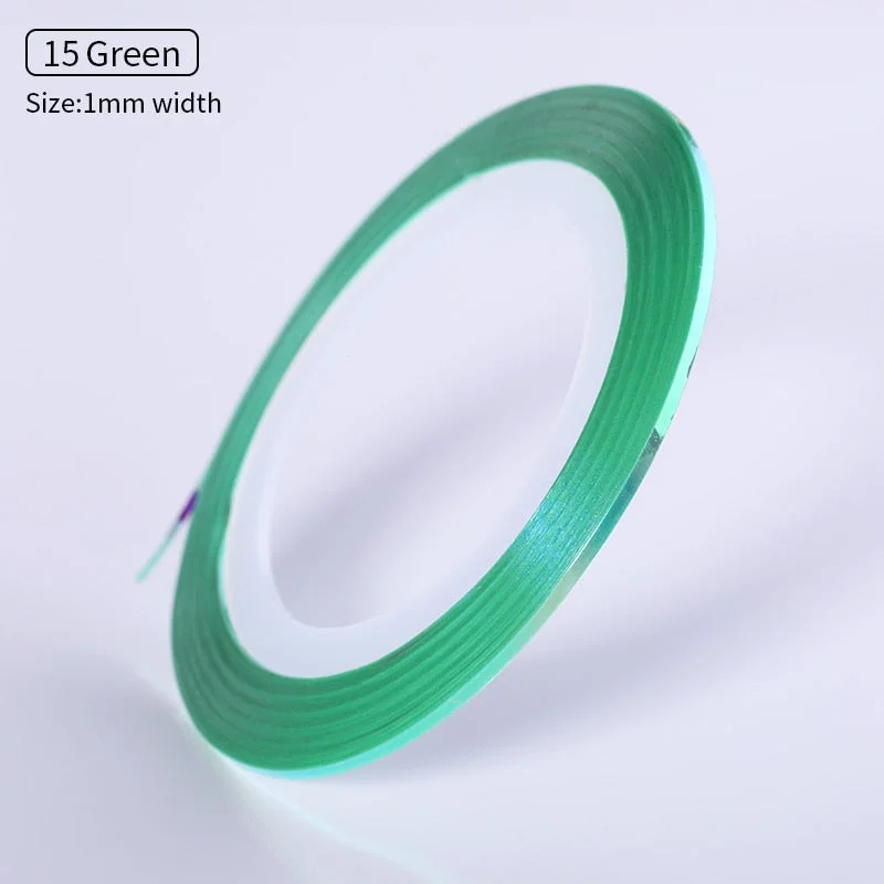 1mm 2mm 6mm Matte Glitter Nail Striping Tape Line Rainbow Multi Color Styling Tool Sticker Decal  DIY Decoration-Nail Inspo