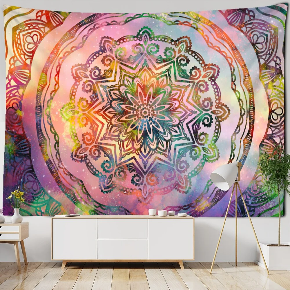 Starry Sky Mandala Tapestry Wall Hanging Psychedelic Witchcraft Abstract Hippie Tapiz Bohemian Home Decor
