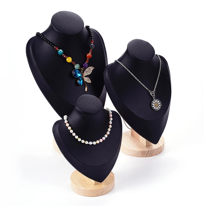 1 Piece PU Wood Minimalist Solid Color Jewelry Display Bust