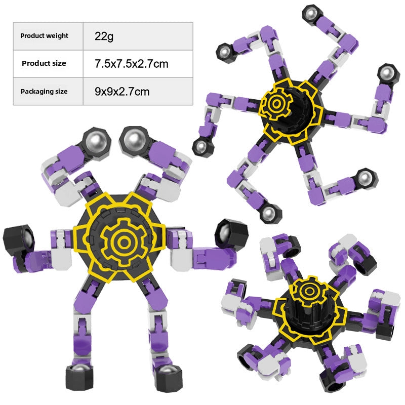 Gyro Toy Children’s Boy’s Transformable Luminous Puzzle Mechanical Fingertip Finger Rotation Decompression Boy’s Toy