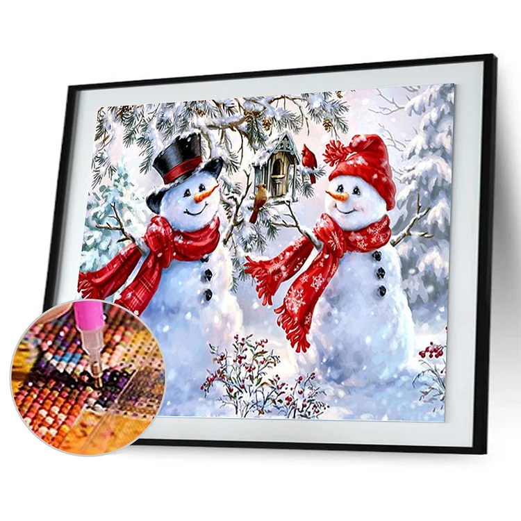 Christmas Snowman Xmas  Round Diamond Painting 30*40cm