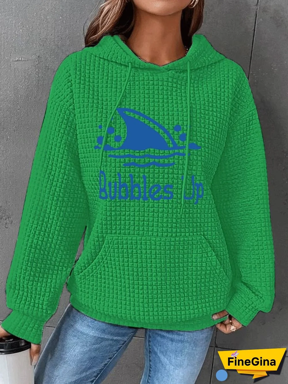 Women's Bubbles Up Jimmy Print Waffle Hoodie