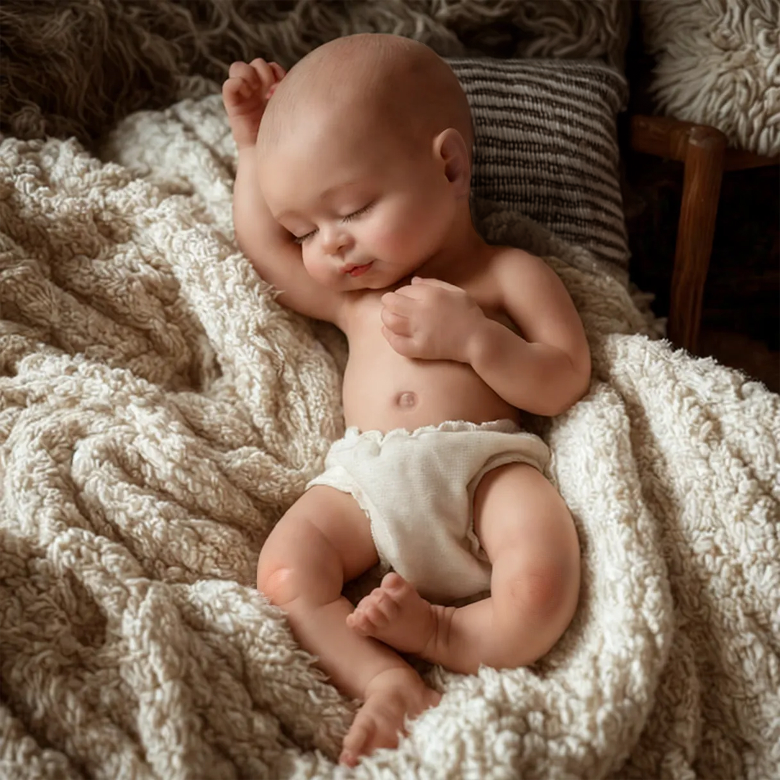 Babeside Leo 12'/16' Realistic Silicone Sleeping Baby Newborn Girl Healing of the Heart 16 Inches