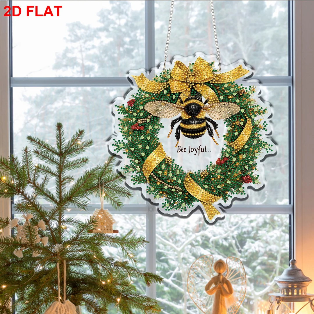 Bee 2D/Flat DIY Acrylic Special Shape Hanging Diamond Art Kits Wall Door Decor