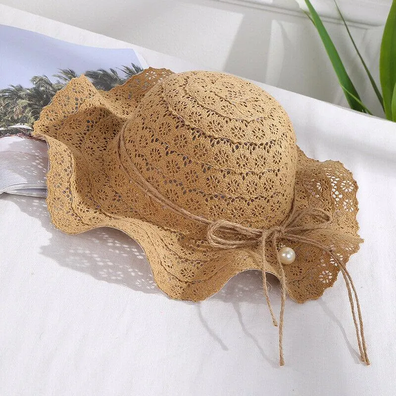 2019 Baby Summer Accessories Holiday Baby Kids Boy Girl Hat Breathable Hat Beach Straw Sun Hat Hollow Out Lace Up Bandage Cap