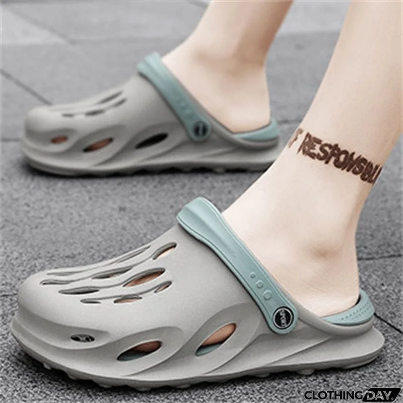 Male summer Outside Wear Non-slip Light Holes Sandals