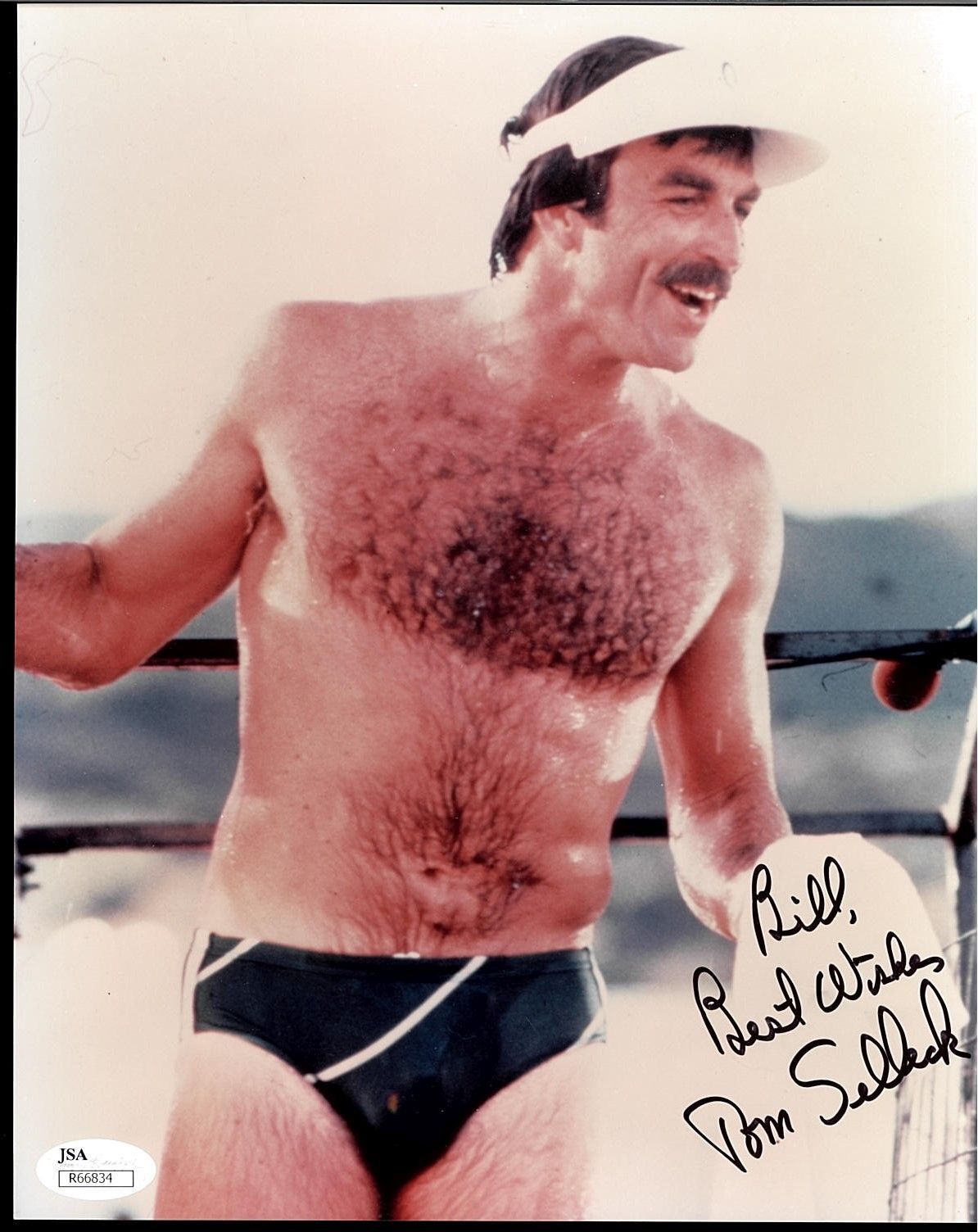 TOM SELLECK, ACTOR 8X10 SIGNED STUDIO PROMO JSA COA #R66834