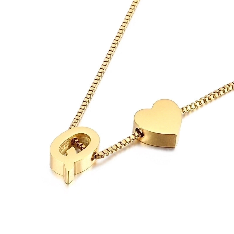 Titanium Steel 18K Gold Plated Korean Style Plating Letter Necklace