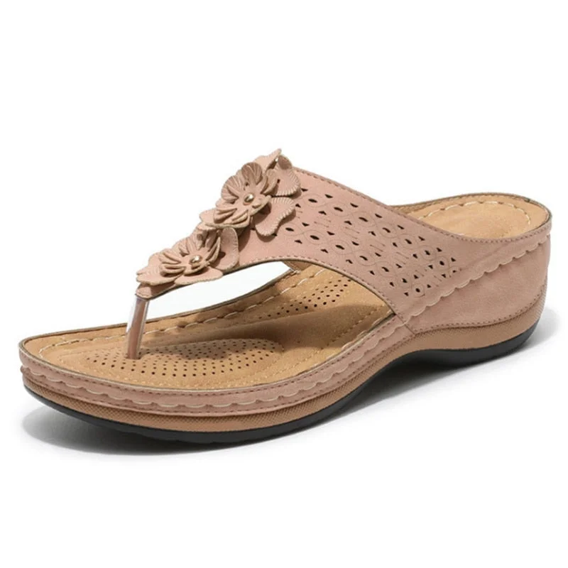 2021 Women Sandals Bohemia Style Summer Shoes Women Heels Sandals Flowers Wedges Shoes Sandalias Mujer Beach Women Flip Flops