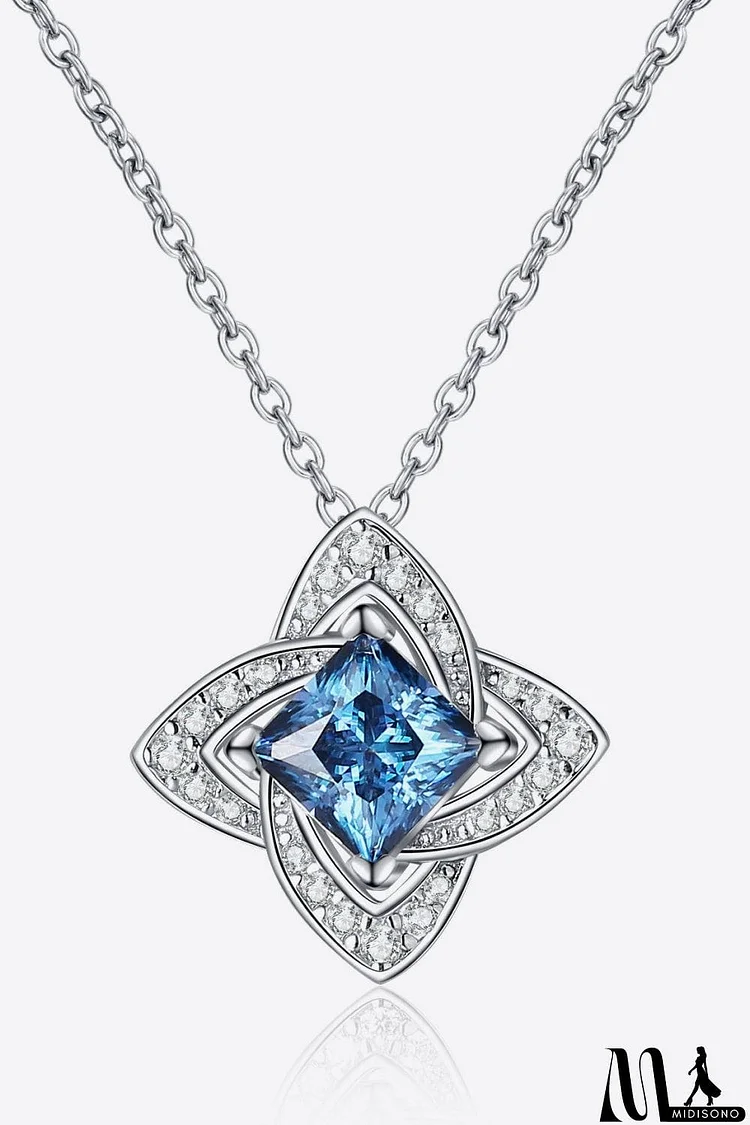 1 Carat Moissanite Floral Pendant Necklace