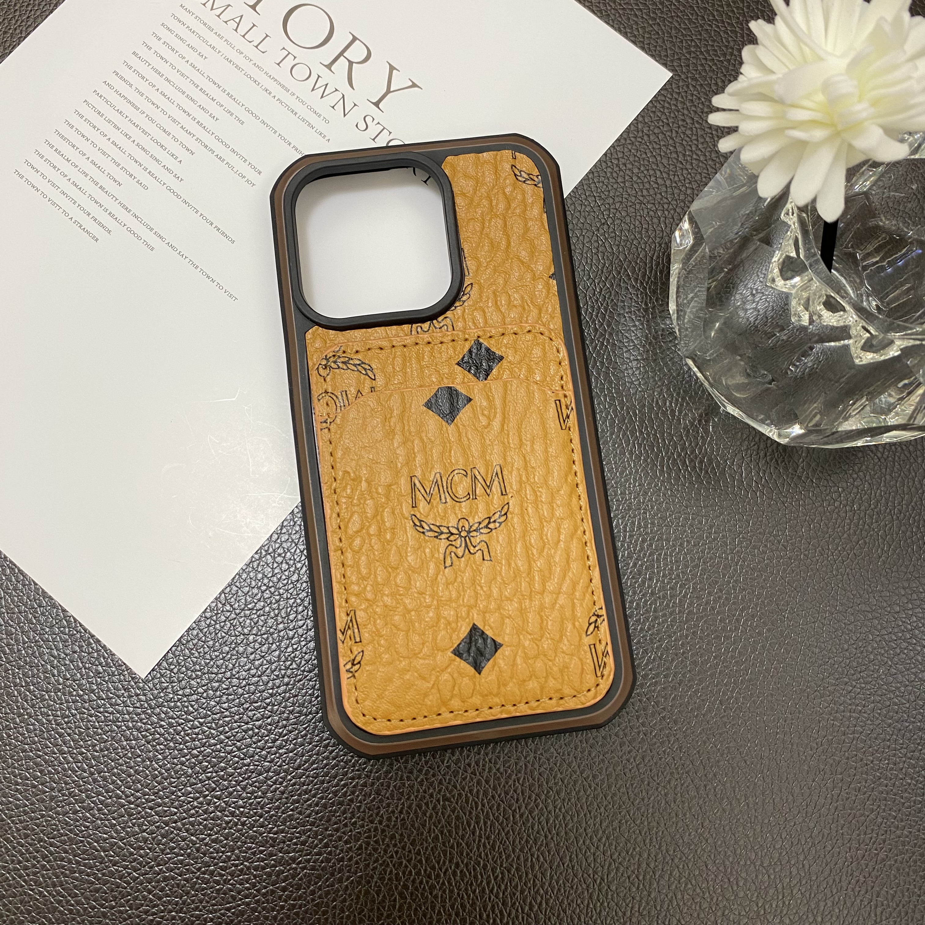 MCM Luxury Back Card Leather Apple iPhone Case
