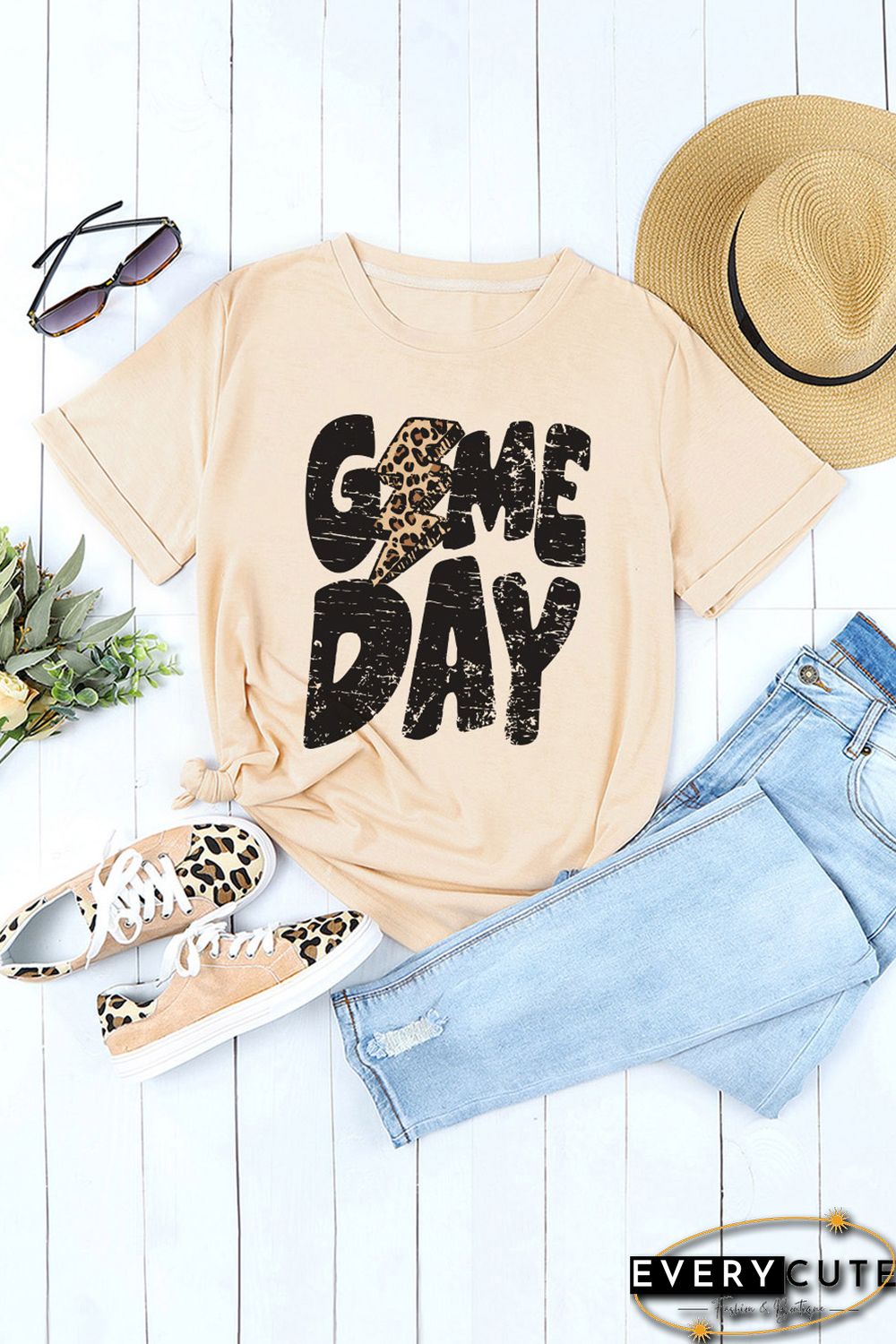 Khaki Game Day Football Season Trendy T Shirt