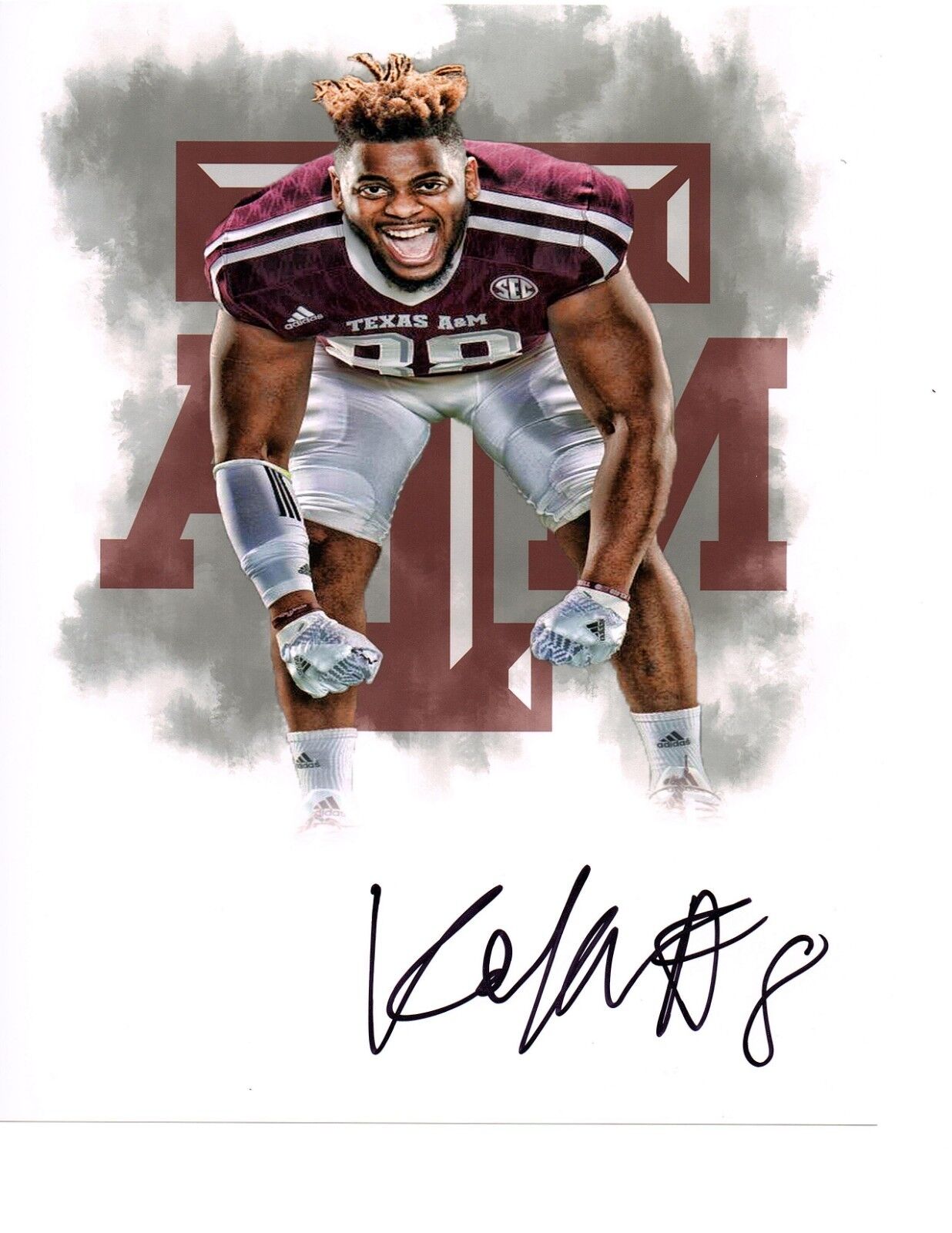 Kingsley Keke Texas A&M Aggies signed autographed 8x10 football Photo Poster painting 2019 NFL b