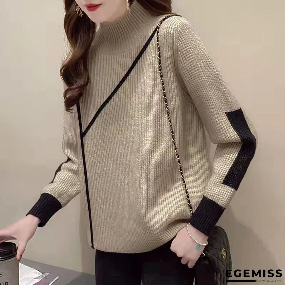 Semi-turtle Neck Lady Loose Bottoming Shirt | EGEMISS