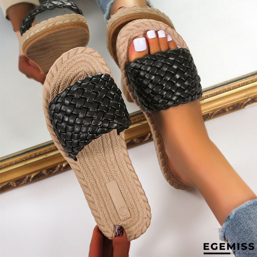Black Fashion Casual Patchwork Round Comfortable Shoes | EGEMISS
