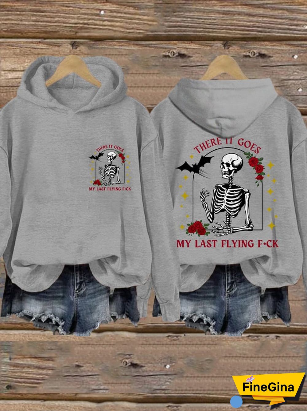 Women's Funny Halloween There It Goes, My Last Flying F*ck Casual Hoodie