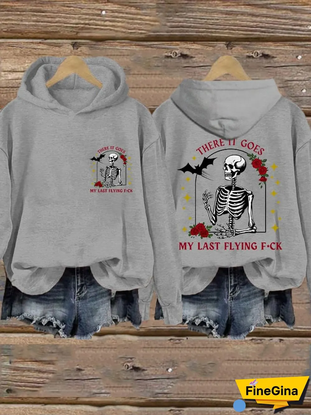 Women's Funny Halloween There It Goes, My Last Flying F*ck Casual Hoodie
