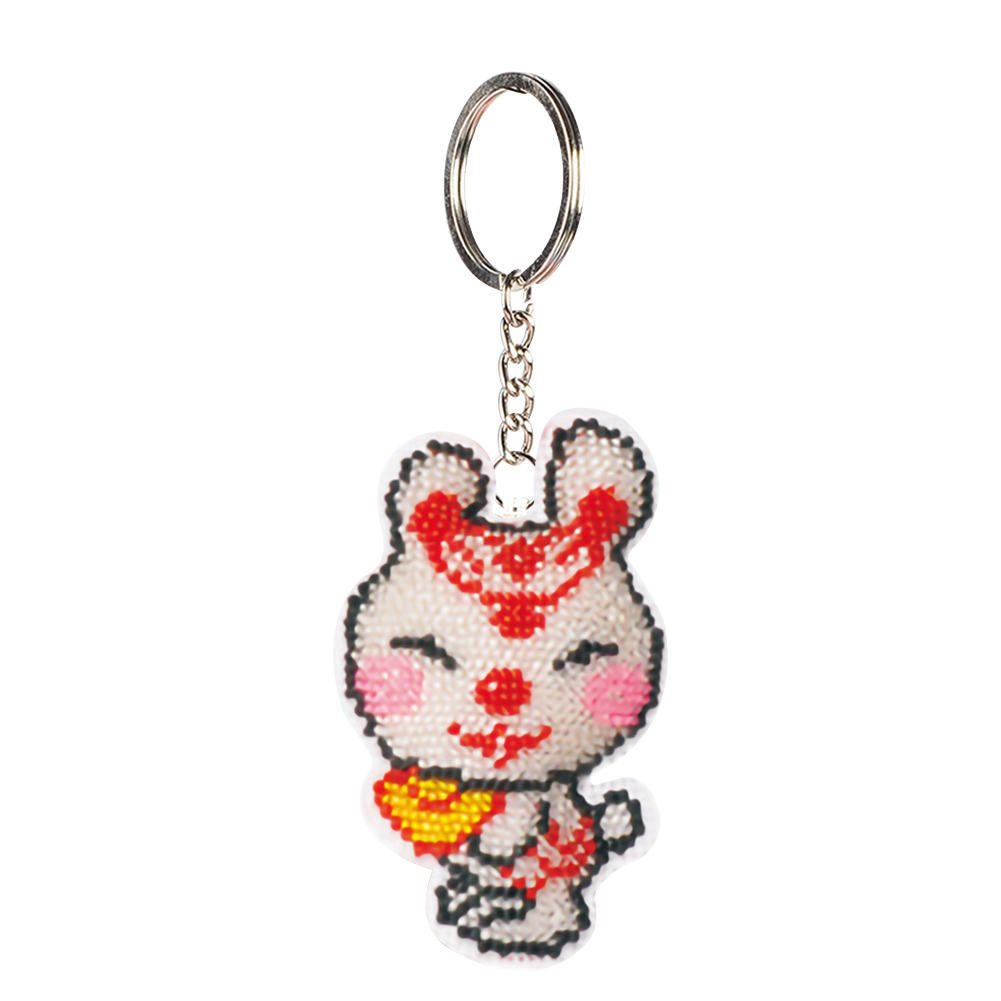 

Chinese Zodiac-Rabbit - Bead Embroidery Cross Stitch - Keychain, 501 Original
