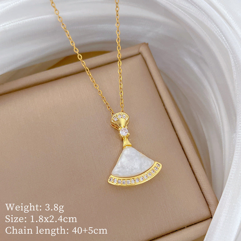 Copper Micro-Inlaid Cross Fashionable And Gorgeous Full Diamond Necklace For Women All-Match Clavicle Chain Titanium Steel