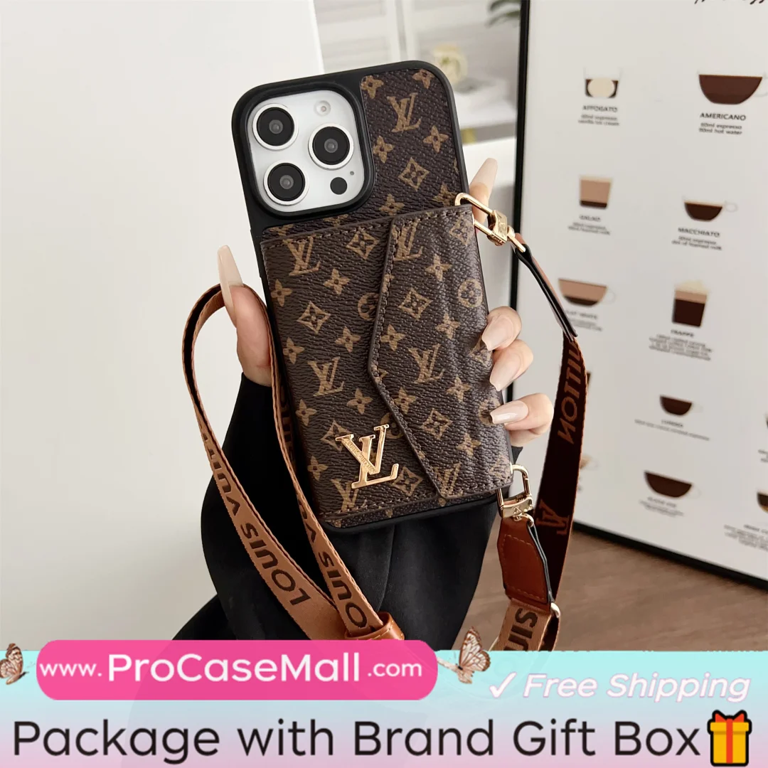 LV & GUCCI Crossbody LV Wallet Accordion Card Holder Canvas iPhone Leather Gucci Ophidia GG Samsung Cover ProCaseMall