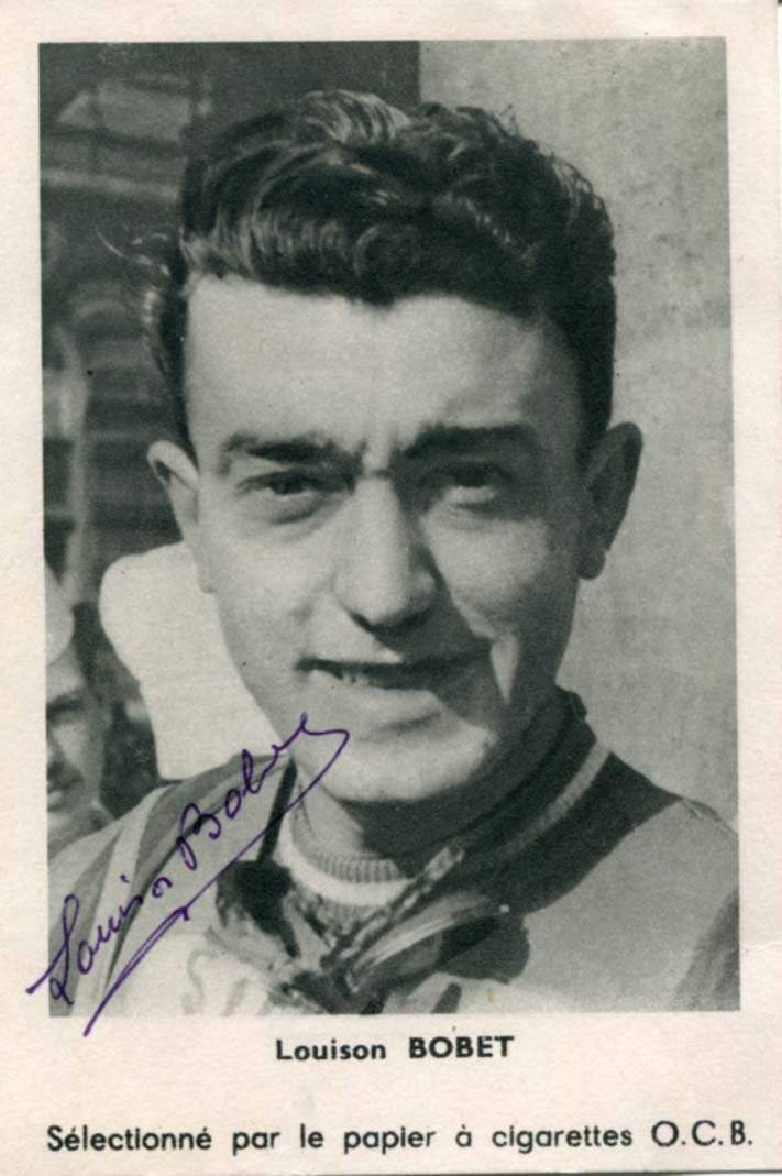 Louison Bobet CYCLIST autograph, signed vintage promotion Photo Poster painting