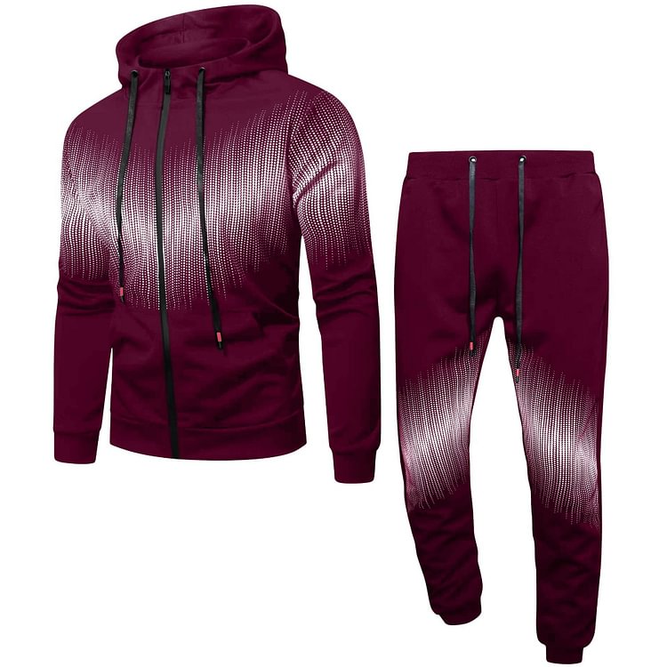 BrosWear Fashion Men's Gradient Color Hoodie And Pants Co-Ord