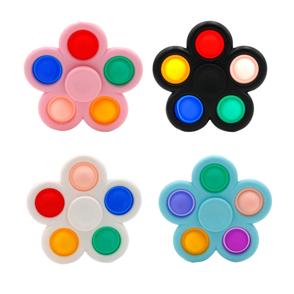 

Silicone Push Bubble Flower Fingertip Spinner Autism Stress Relief Toys, 501 Original