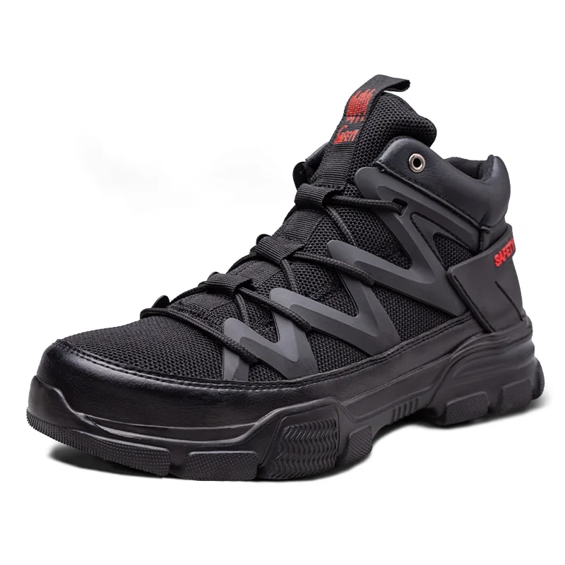 Qengg Boots Indestructible Safety Shoes Men Steel Toe Shoes Puncture-Proof Work Sneakers Male Footwear Adult Security Shoes