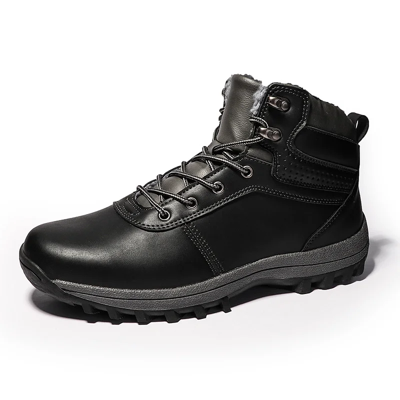 Letclo™ Winter Men's Plush Leather Snow Boots letclo Letclo