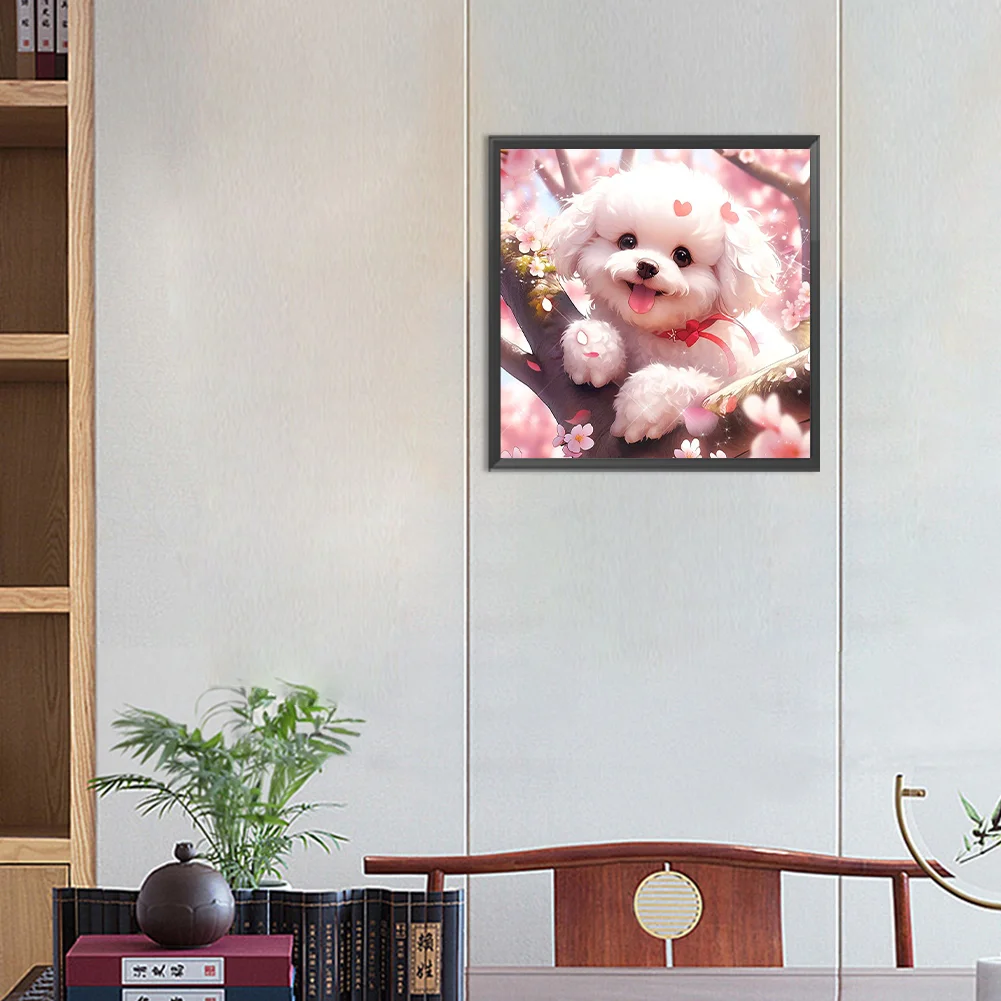 Diamond Painting - Full Round Drill - Flower Dog(Canvas|30*30cm)