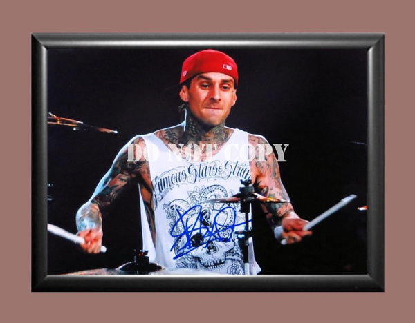 Travis Barker Blink-182 Drummer 3 Signed Autographed Poster Photo Poster painting A4 8.3x11.7