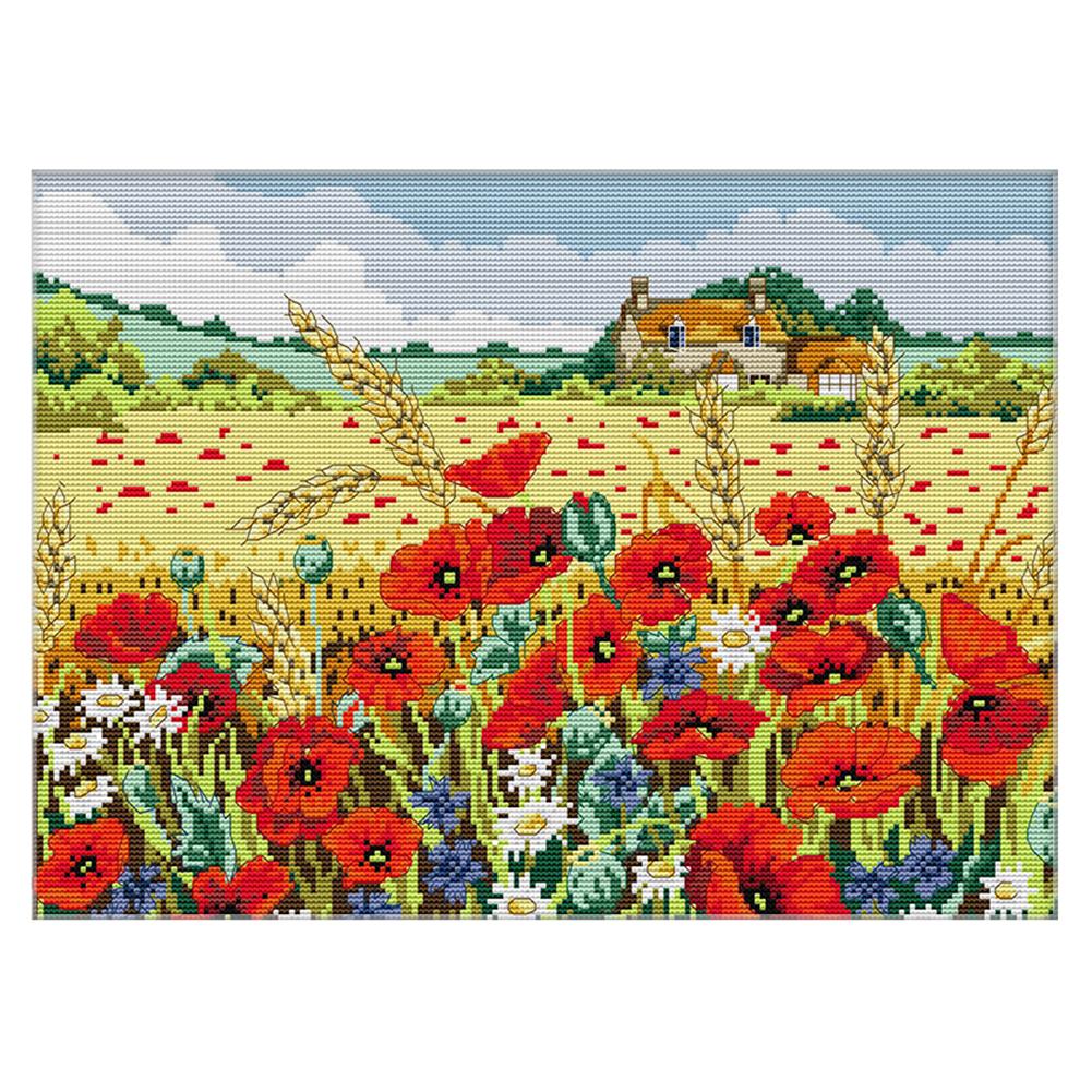 

Poppy - 14CT Stamped Cross Stitch - 43*33cm, 501 Original