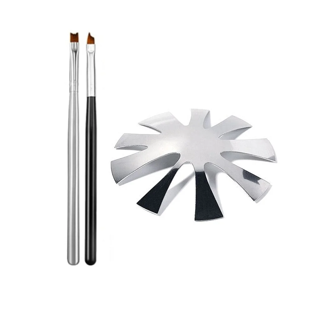 Pro 9 Sizes Easy French Smile Cut V Line almond shape Tips Manicure Edge Trimmer Nail Cutter Acrylic Pink White French Nails