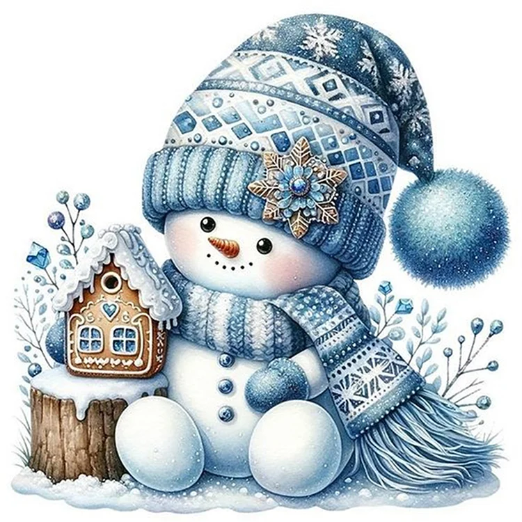 『YiShu』Snowman - 11CT Counted Eco-Friendly Cotton Thread Cross Stitch(40*40cm)
