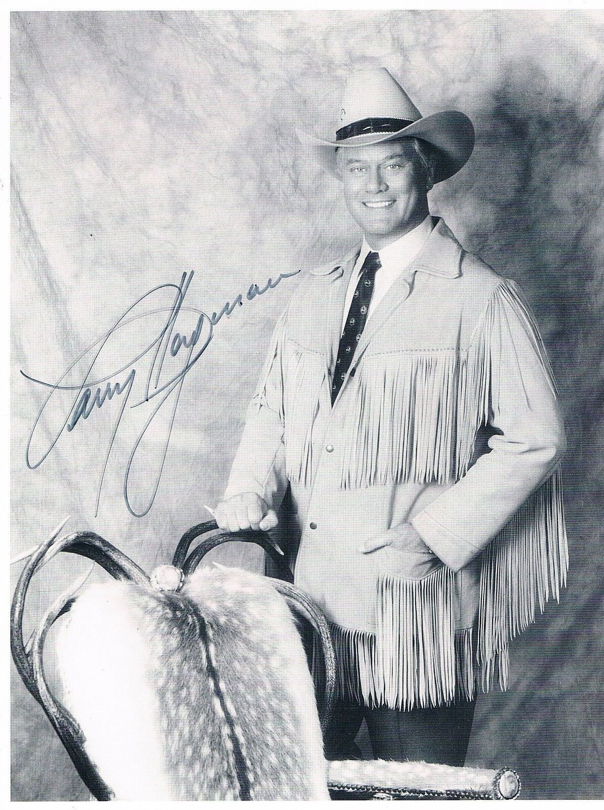 Larry Hagman 1931-2012 genuine autograph Photo Poster painting 8x10