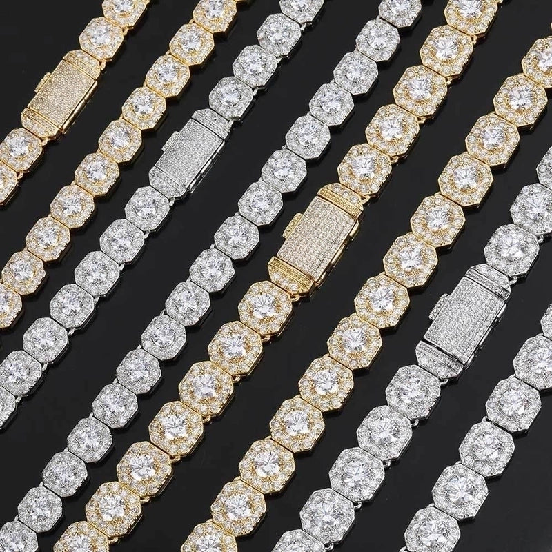 Hip-hop Geometric Copper Plating Inlay Zircon Gold Plated Men’s Necklace