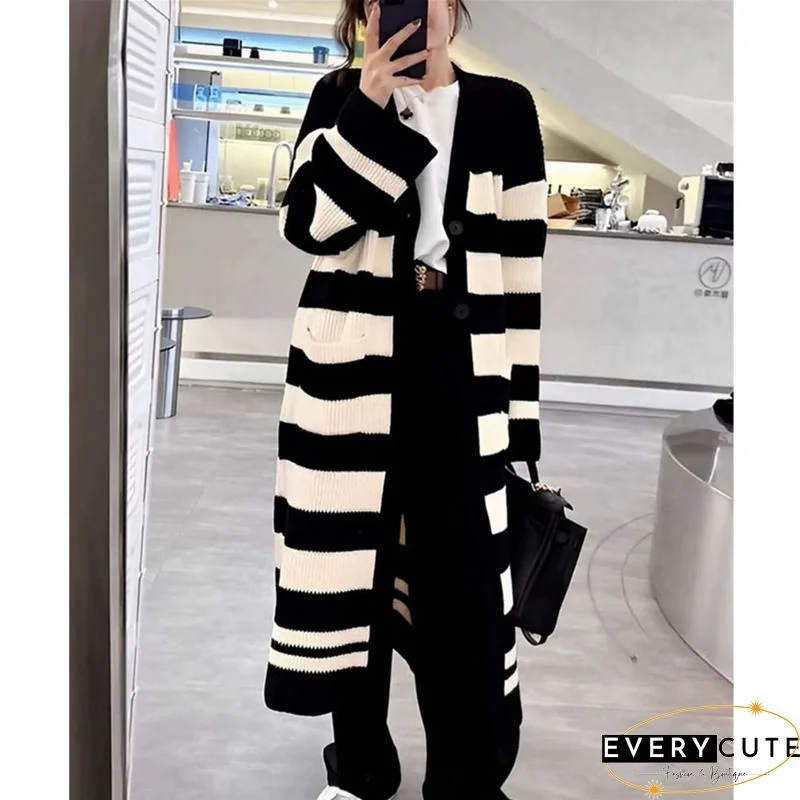 Dark Grey Cozy Knit Loose Cardigan Oversized Thick Winter