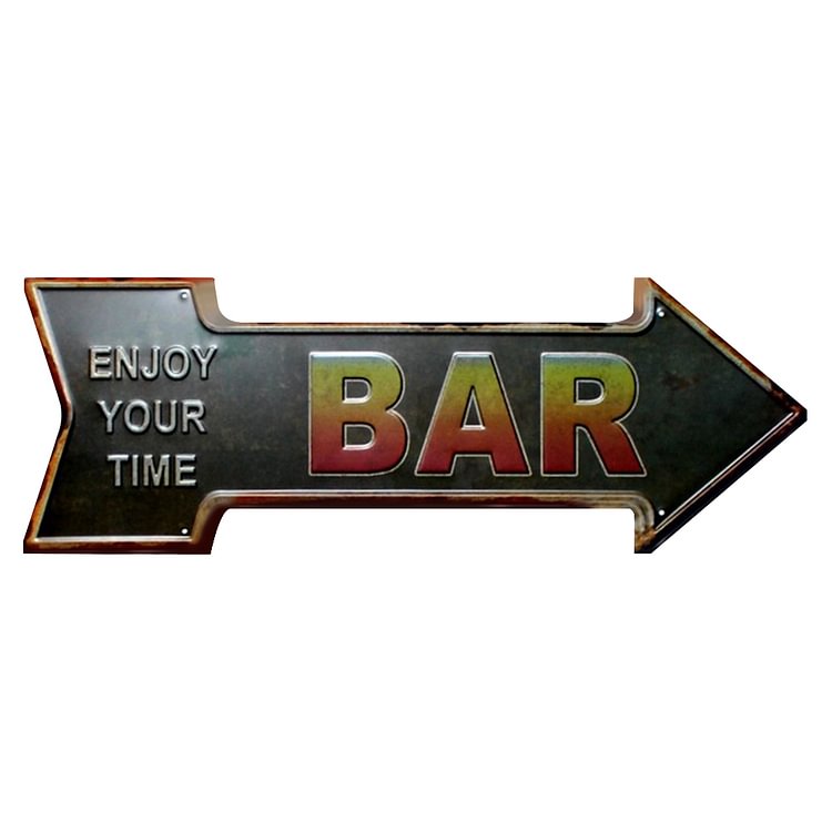 Restaurant Beach  Beer Bar Coffee - Arrow Shape Vintage Tin Sign - 16*45CM