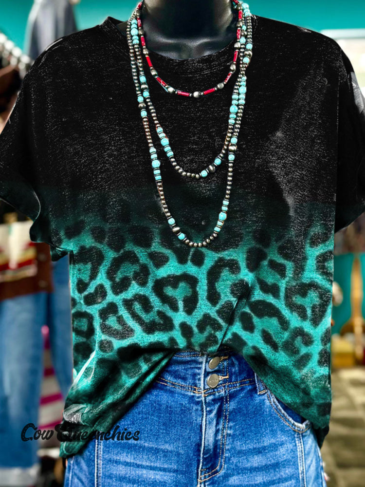 Leopard Print Casual T-shirt Multicolor / S