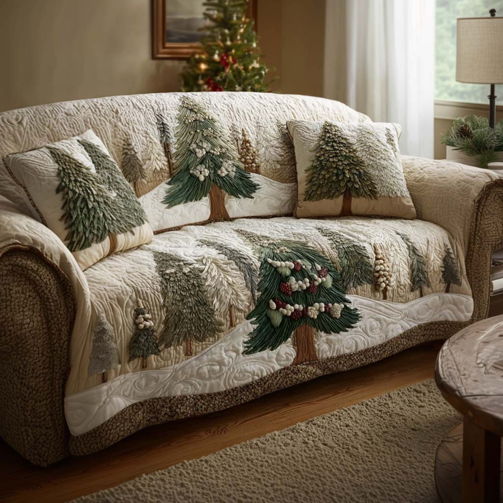 Winter Tree Wonder Quilted Sofa Cover NCU0NT11302 everthome
