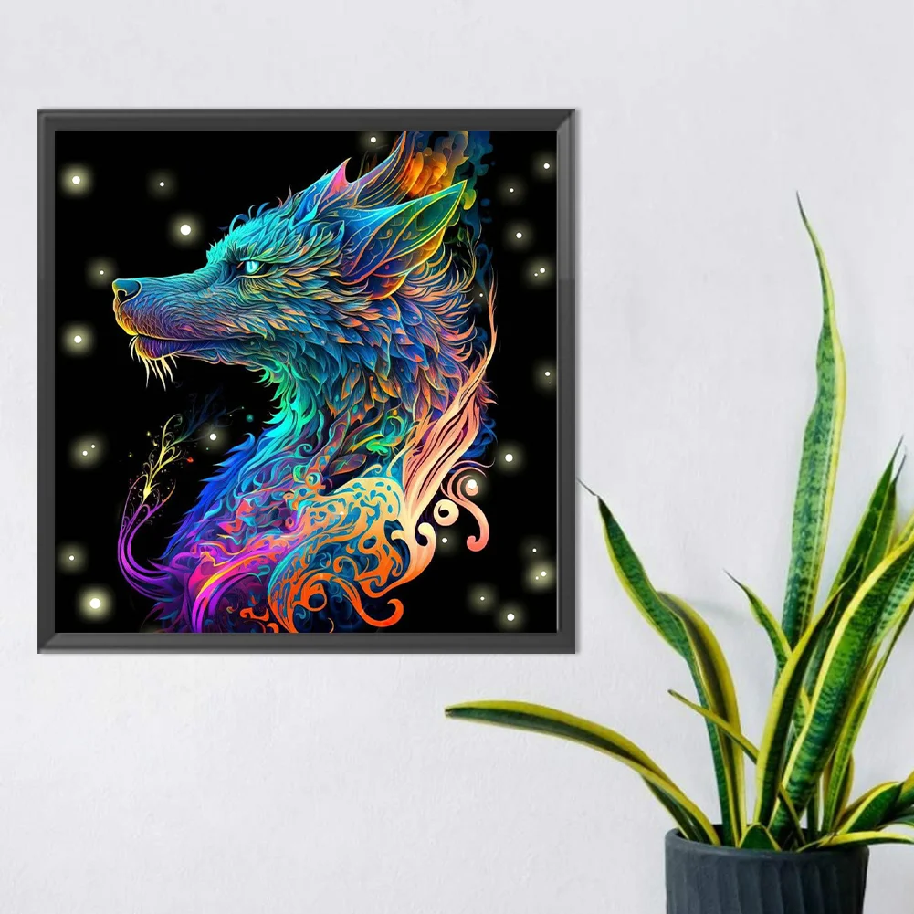 Full Round Diamond Painting 30*30cm - Dragon In The Dark