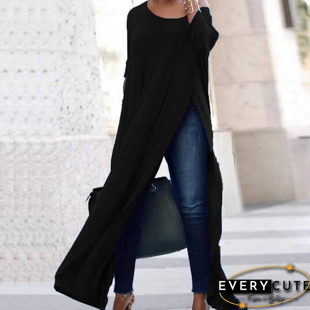Off Shoulder High Split Batwing Long Dress