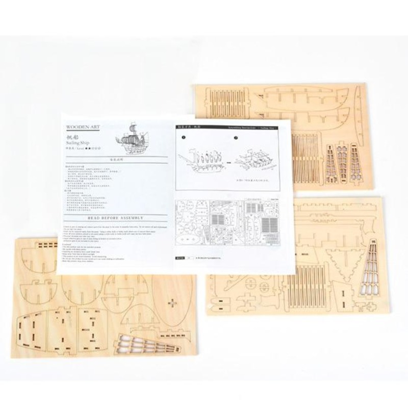 Tegooe 3D Wooden Sailboat Model Kit DIY Assembly Puzzle Craft for Adults Teens